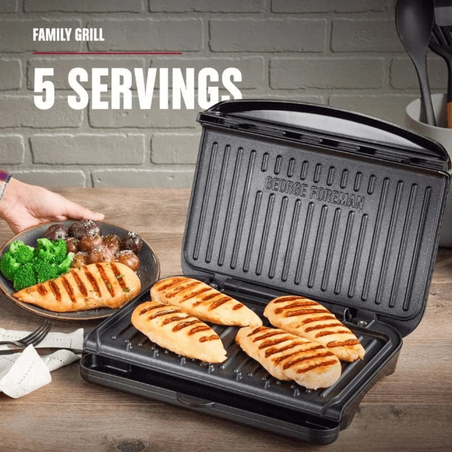 George Foreman 5-Serving Classic Electric Indoor Grill and Panini Press
